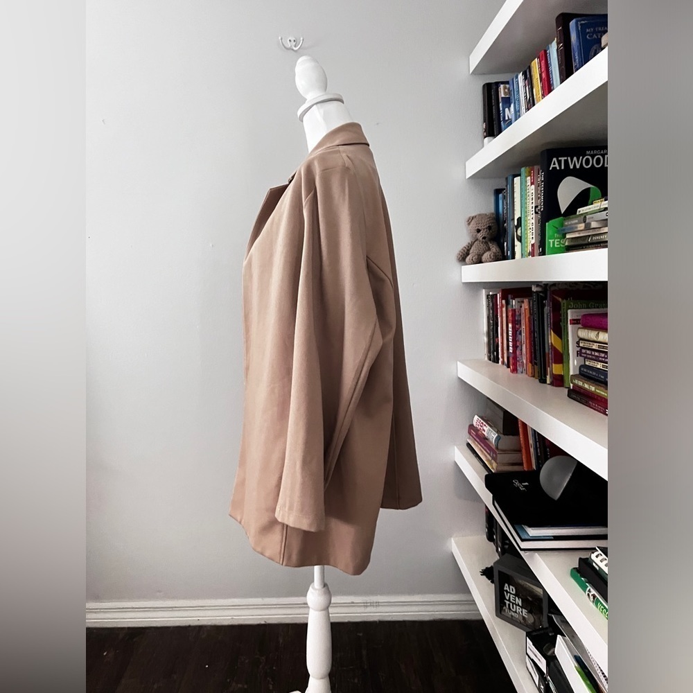 EILEEN FISHER Womens Beige Notch Collar Back Vent Long Sleeve Jacket Sz XL - Picture 4 of 13